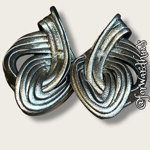 Bundle Sale 3 for $15 | Hand Crafted Silver Leather Earrings - Picture 3 of 7